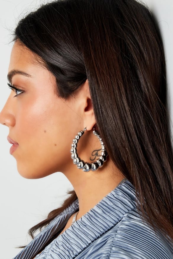 Boucles d'oreilles bulle large Acier inoxydable