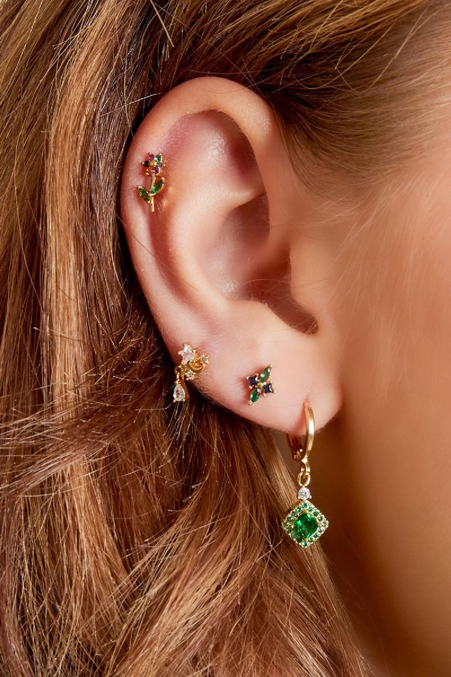 Piercing luna y estrella - colección Sparkle Fucsia Cobre Imagen2