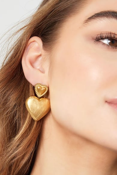 Earrings hearts - Gold Color Stainless Steel h5 Picture3