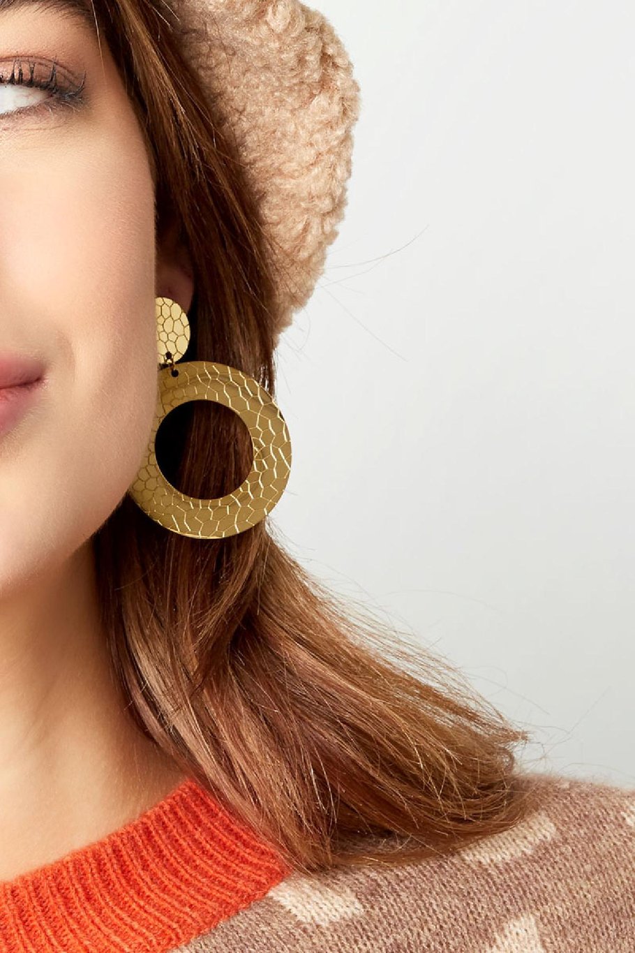 Earrings with print Silver Color Stainless Steel Picture4