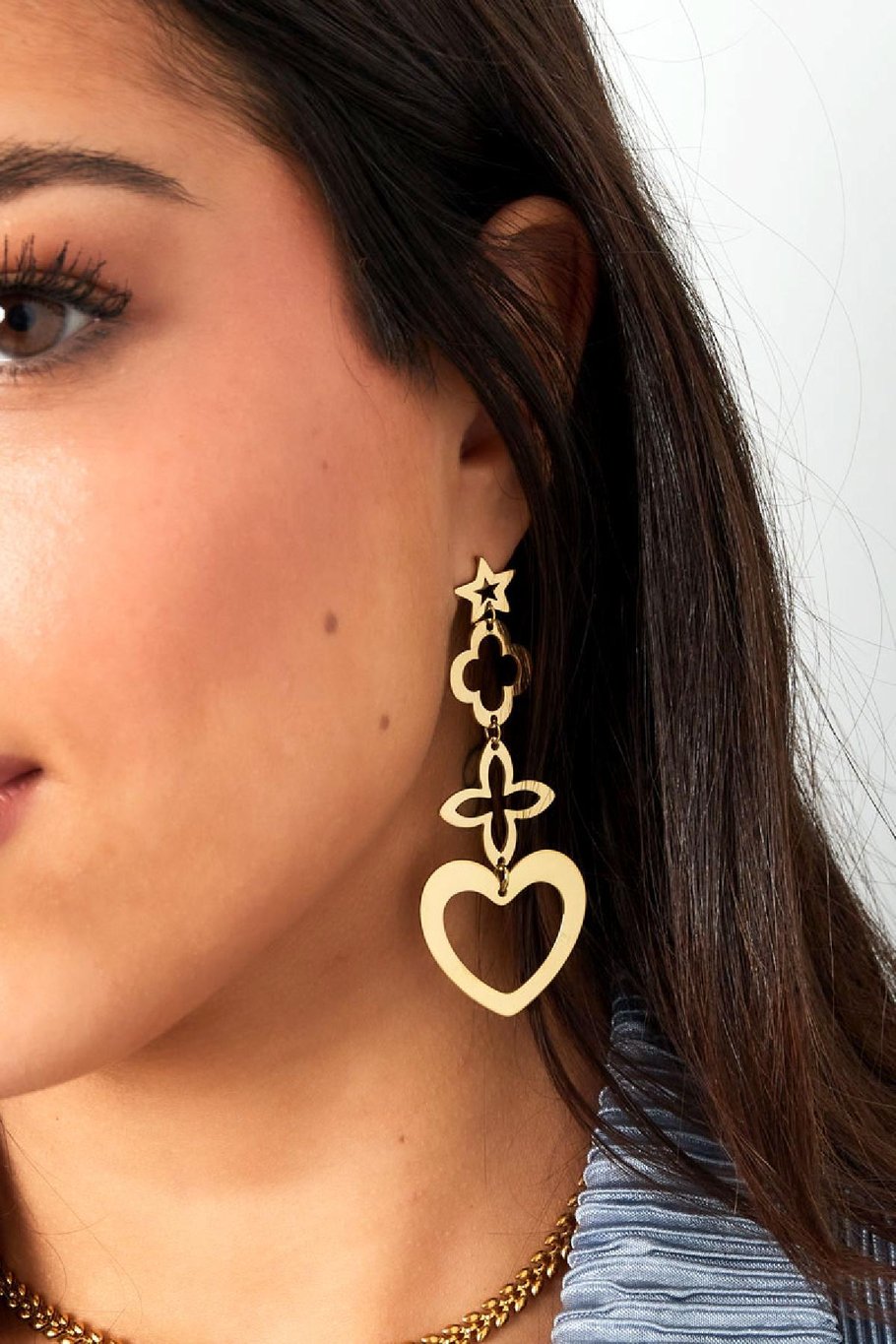 Statement earrings charms Gold Color Stainless Steel Picture3