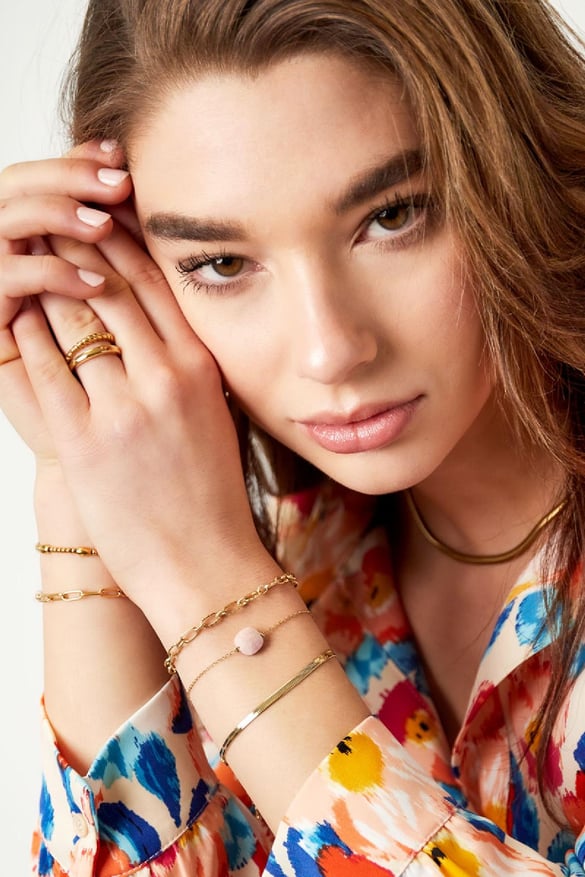 Bracelet lien subtil Couleur or Acier inoxydable