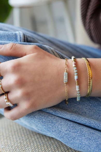 bracelet cheerful beads - natural stones collection white  h5 Picture3