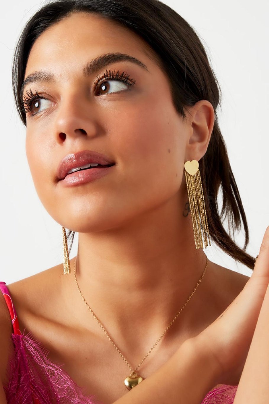 Statement earrings heart Gold Color Stainless Steel Picture2