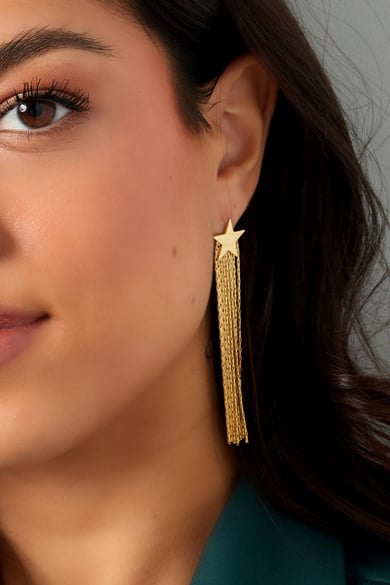 Statement earrings star Silver Color Stainless Steel h5 Picture2