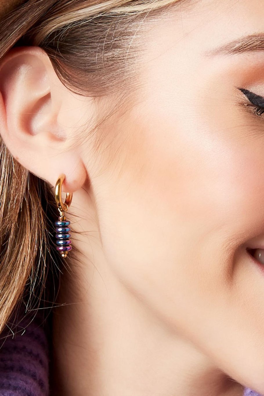 Boucles d'oreilles pendentif holographique Acier inoxydable Image3