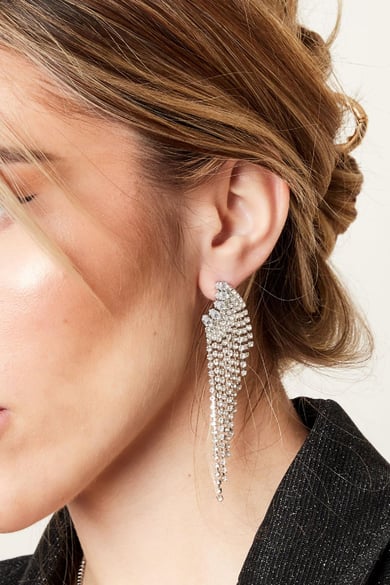 Declaración de aretes de diamantes de imitación - Esenciales para las fiestas Color dorado Cobre h5 Imagen3