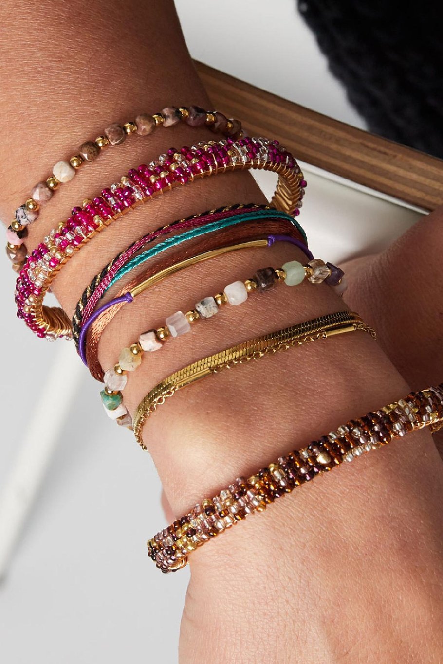 Armbandseil mit langem Charme Goldfarbe Rope Bild3
