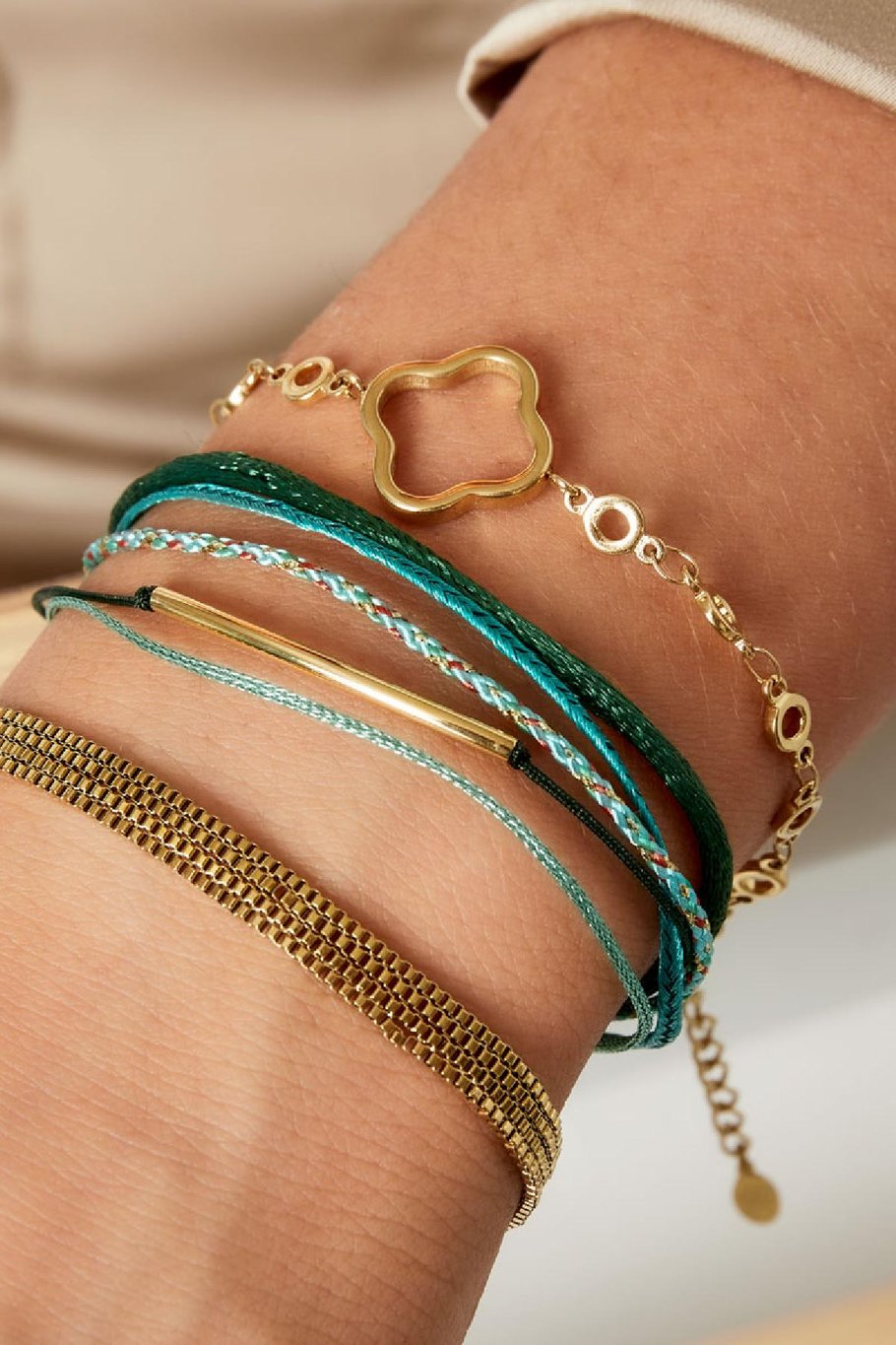 Armbandseil mit langem Charme Goldfarbe Rope Bild4