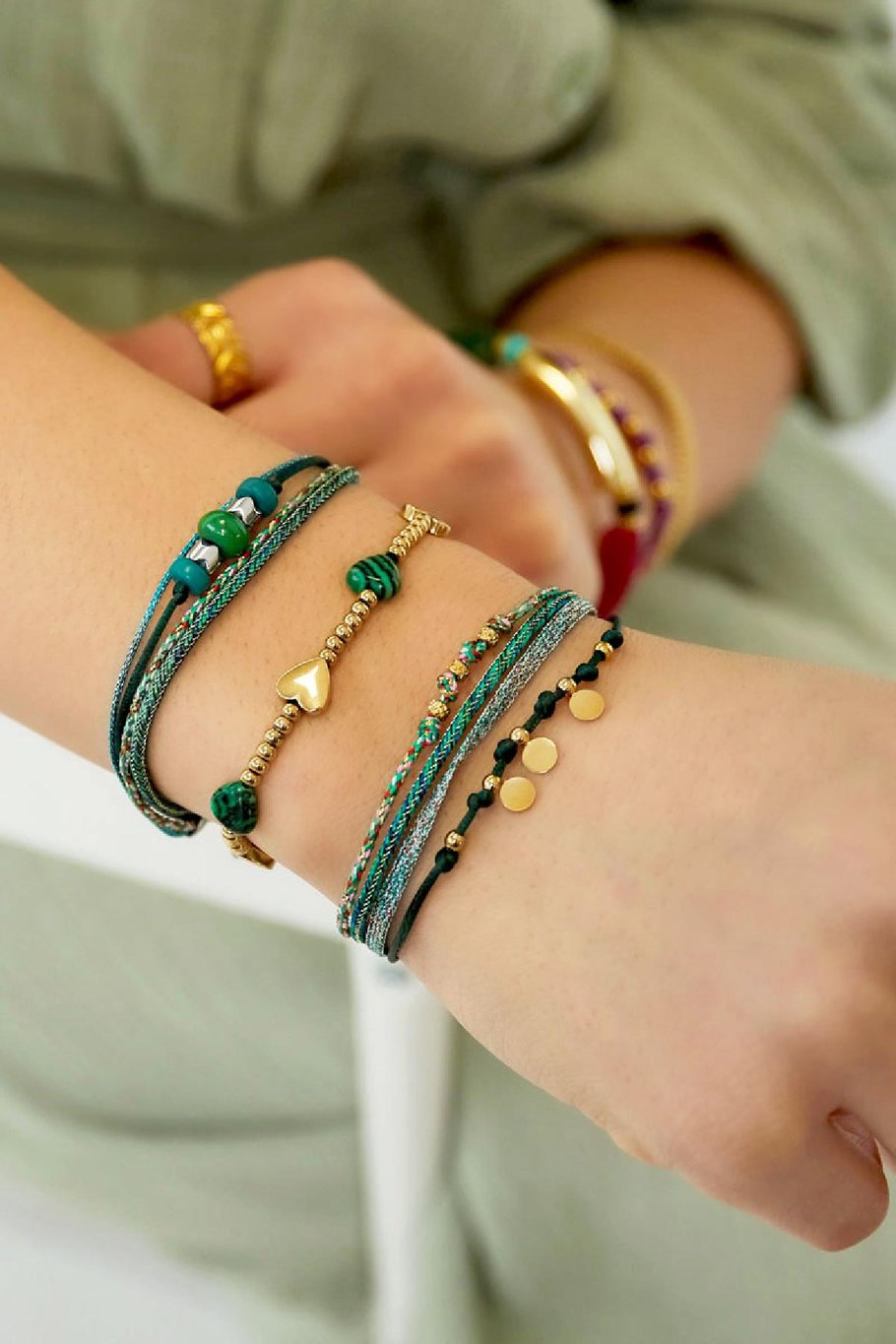 Armbandseil mit Perlen Goldfarbe Rope Bild2