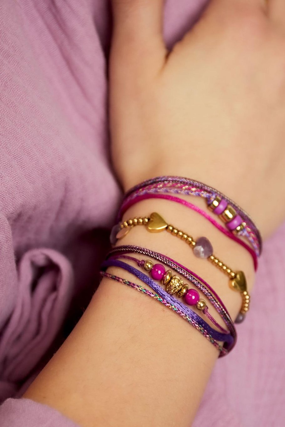 Armband Seil fröhlich Lila Rope Bild3