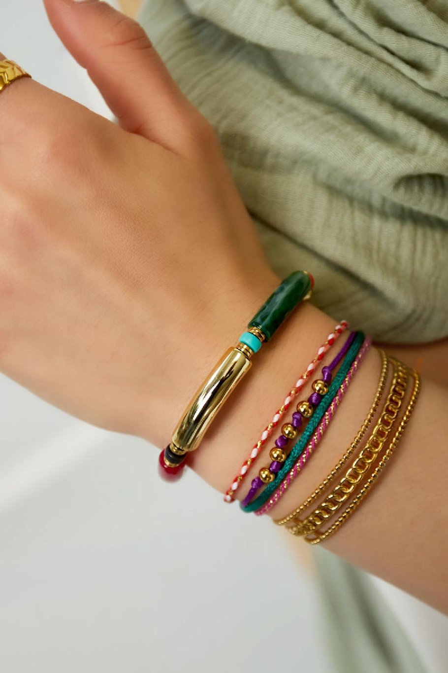 Pulsera cuerda con bolitas Multicolor Rope Imagen2
