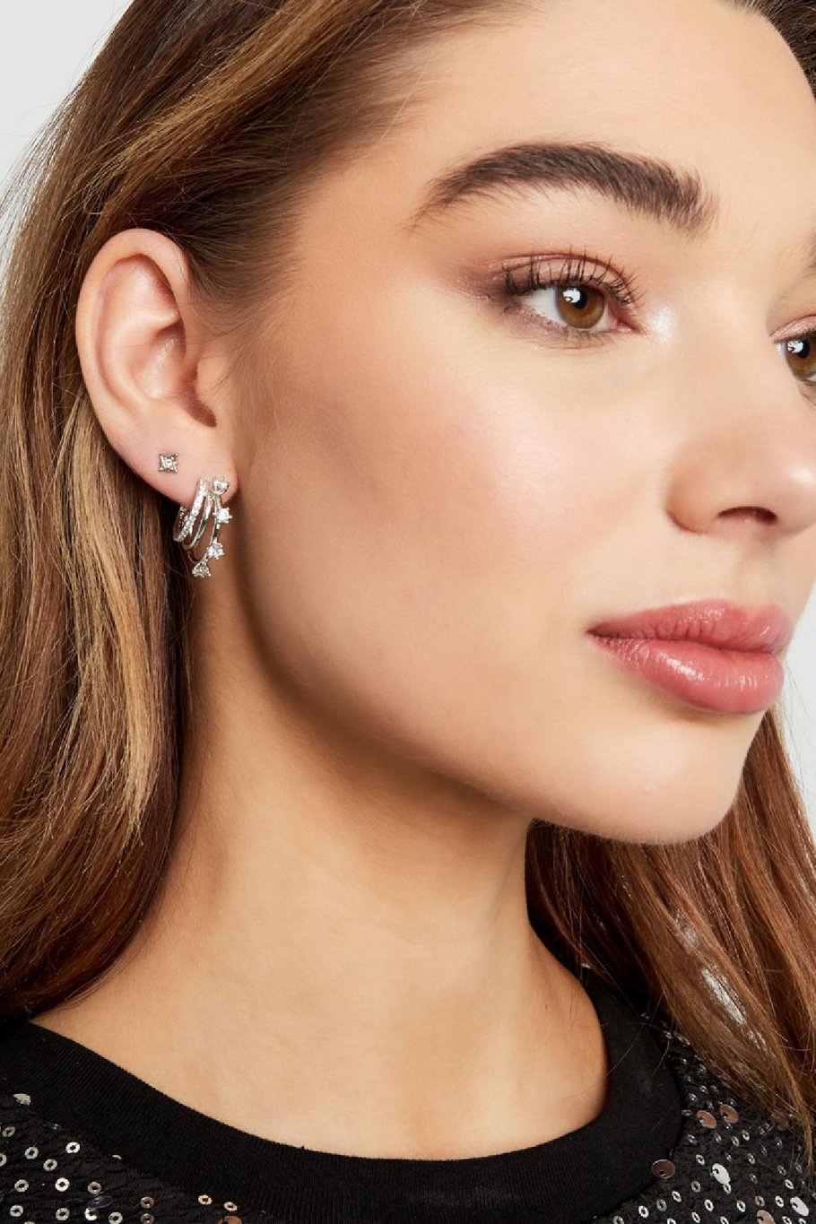 Oorbellen strass met een twist Multi Koper Afbeelding2
