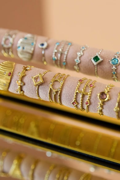 Anillo expositor set elegante rosa Color dorado Acero inoxidable One size h5 Imagen3