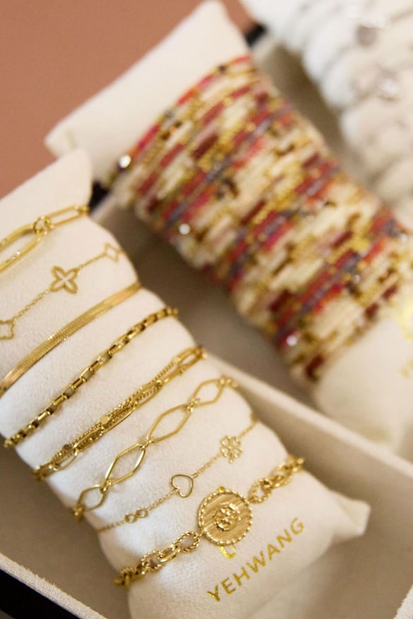 Bracelets display jewelry set charms Gold Color Stainless Steel