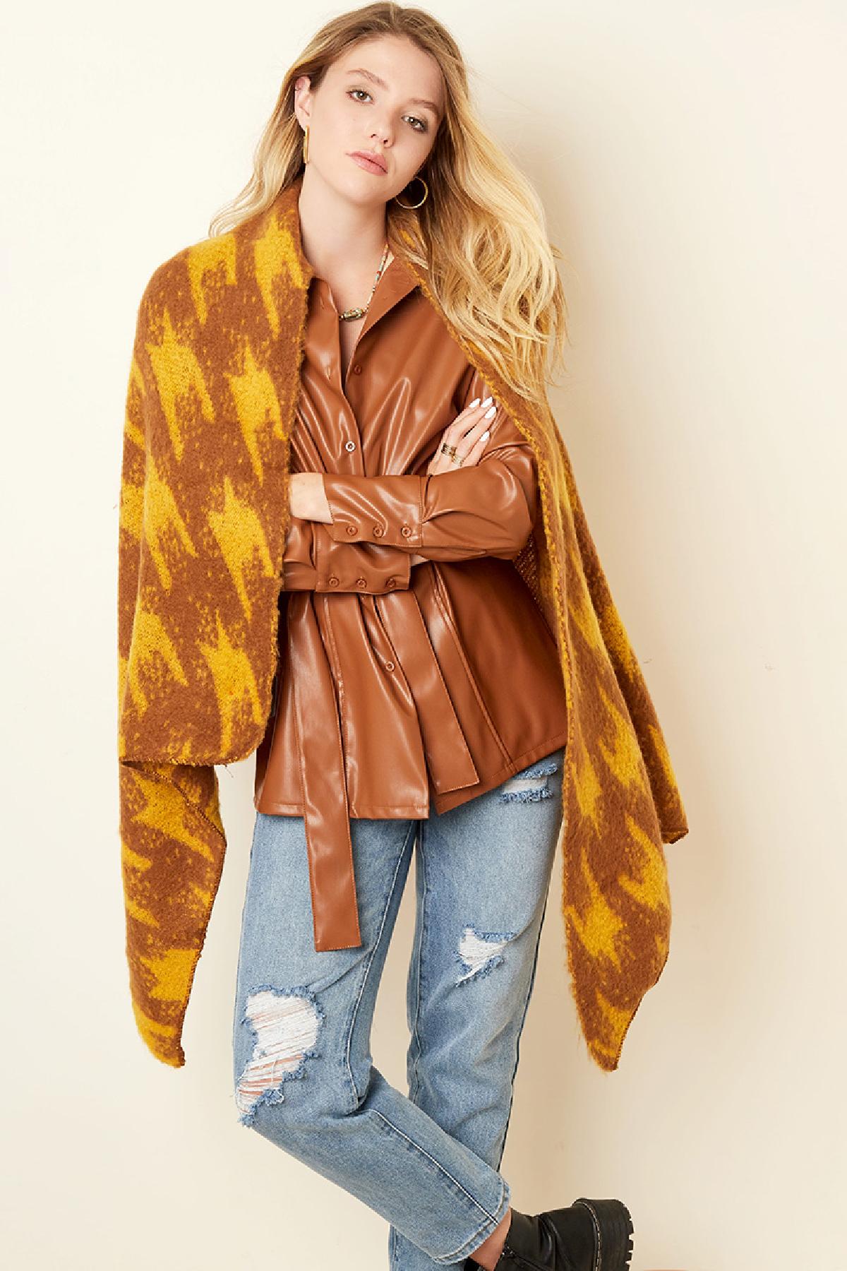 Wintersjaal Rood Polyester