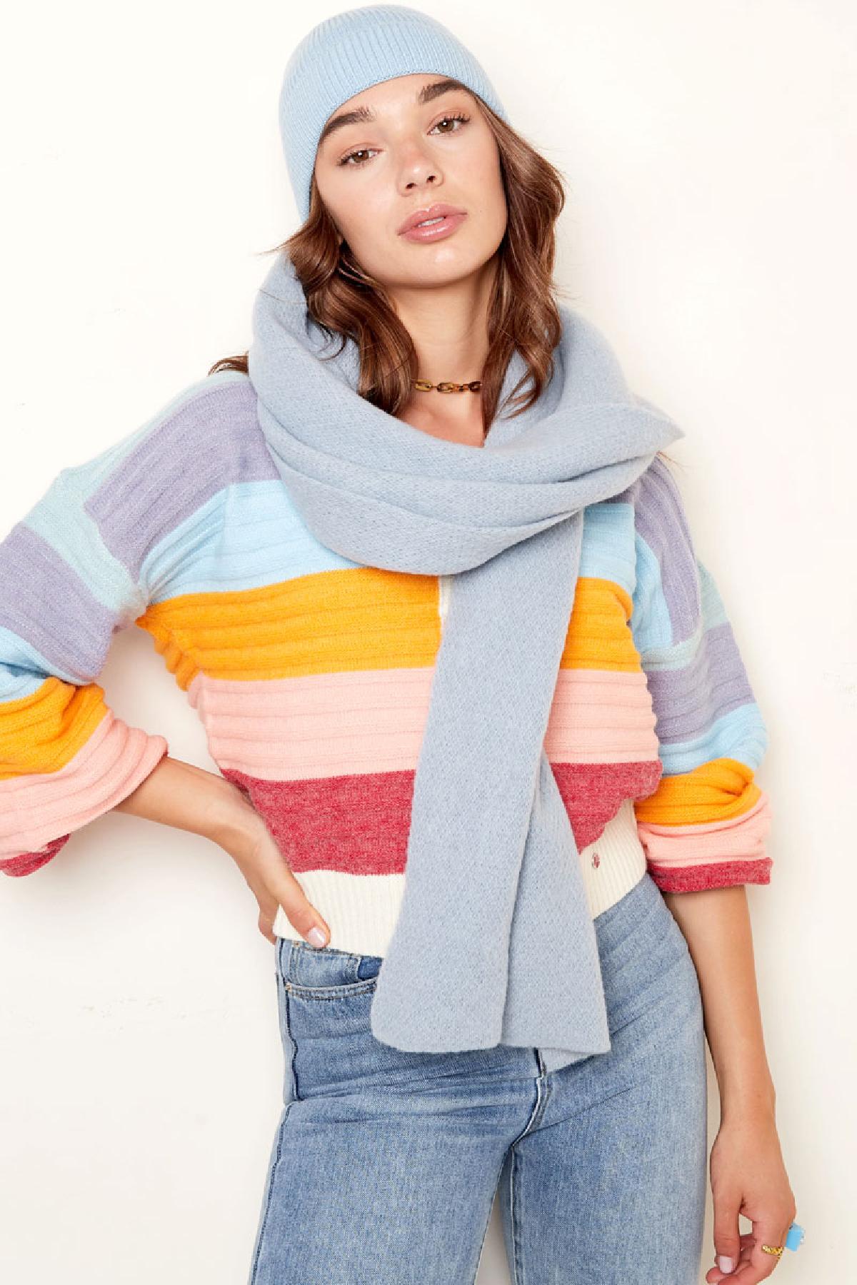 Soft winter scarf solid orange Polyester Picture2