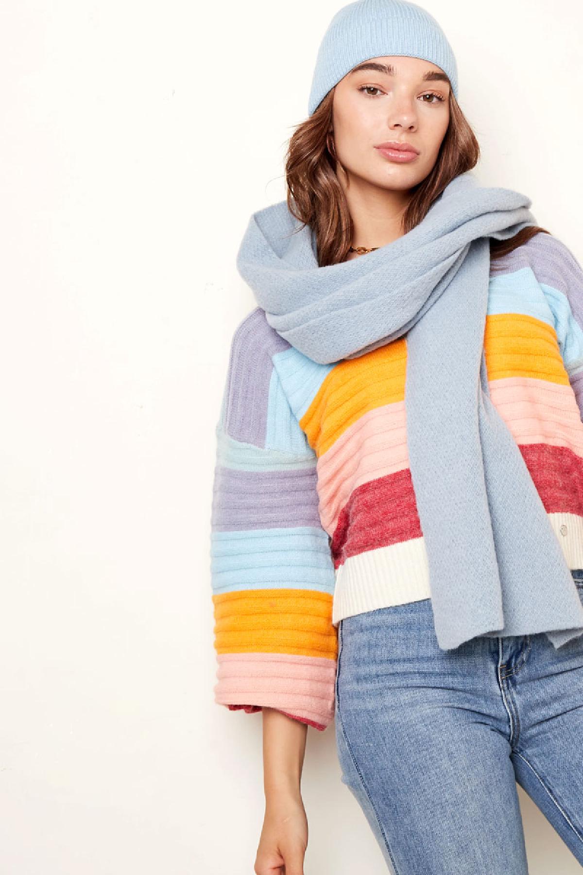 Soft winter scarf solid orange Polyester Picture4