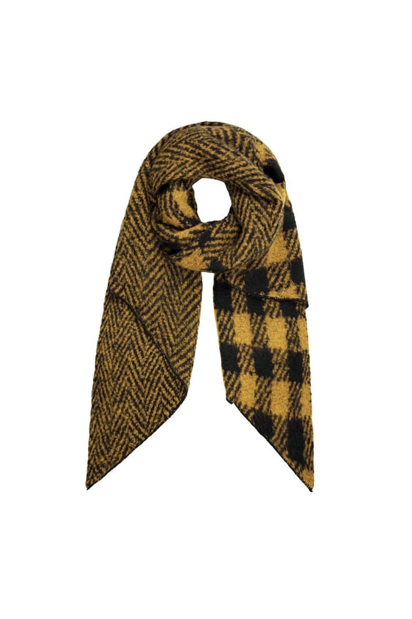 Checkered scarf Yellow Polyester 2