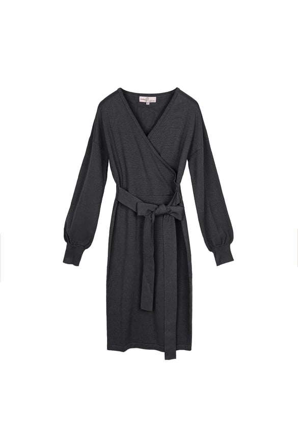 Abito in maglia con cintura Black S