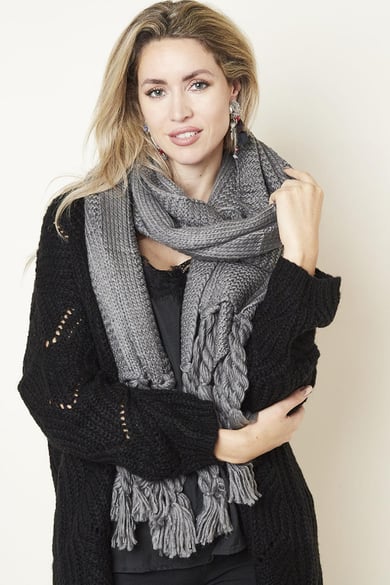 Bufanda Winter Knitted  Gris Acrílico h5 Imagen5
