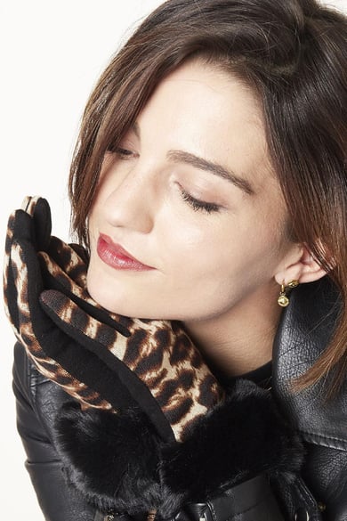 Gloves Leopard &amp; Fur Marrón Poliéster Estándar h5 Imagen2