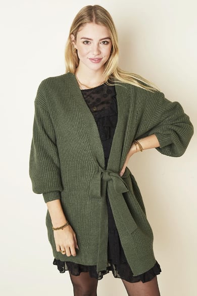 Strickjacke Wrapped Long Rot One size h5 Bild2