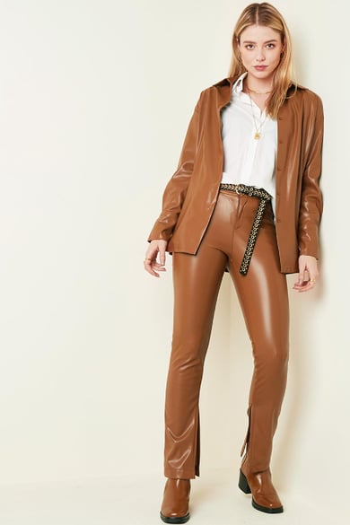 Pantalon Aspect Cuir Marron S h5 Image4