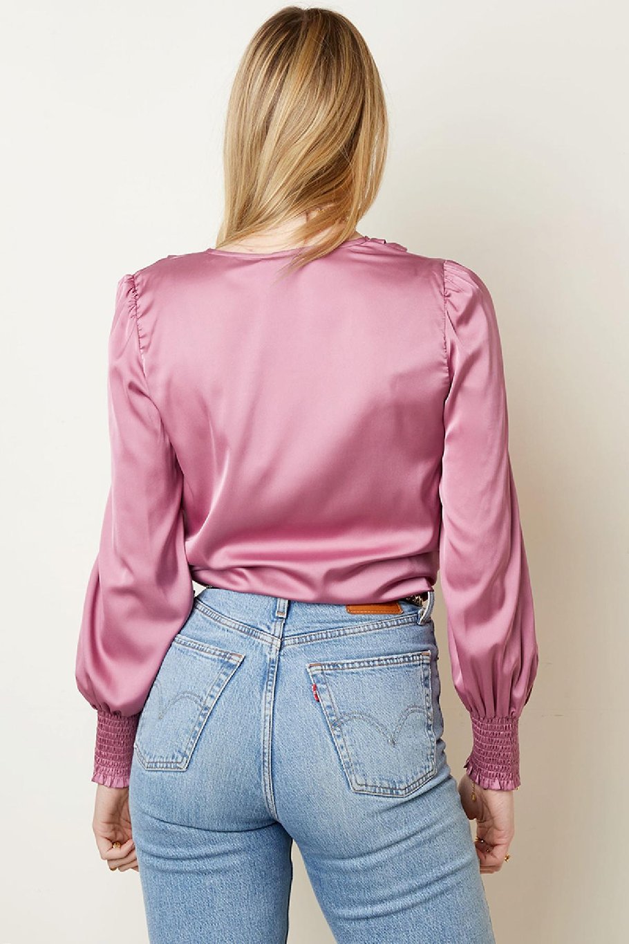 Blouse Satin Feel    Groen S Afbeelding5