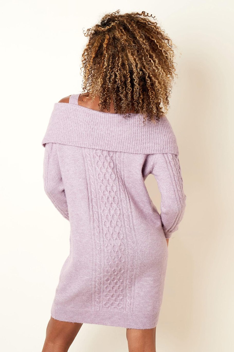 Vestido de punto trenzado Rosa M/L Imagen4