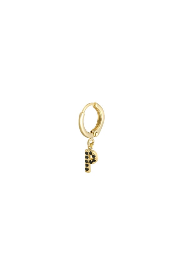 Orecchini Iniziale P Black Copper