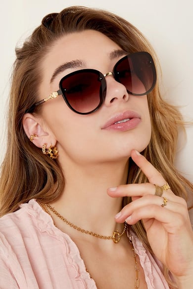 Lunettes de soleil Elegance Noir Plastique One size h5 Image3