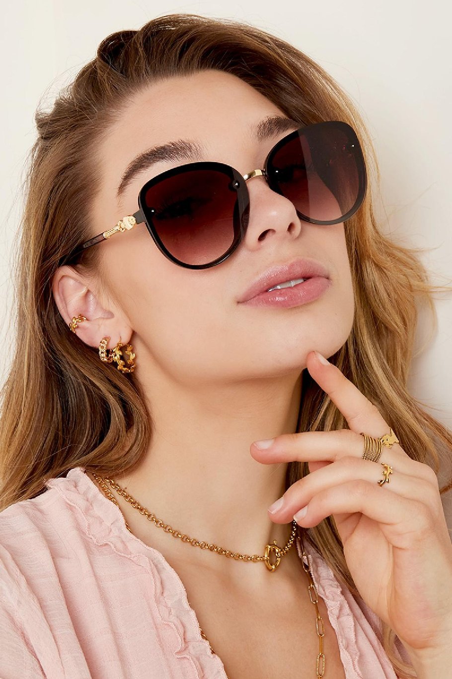 Lunettes de soleil Elegance Noir Plastique One size Image3