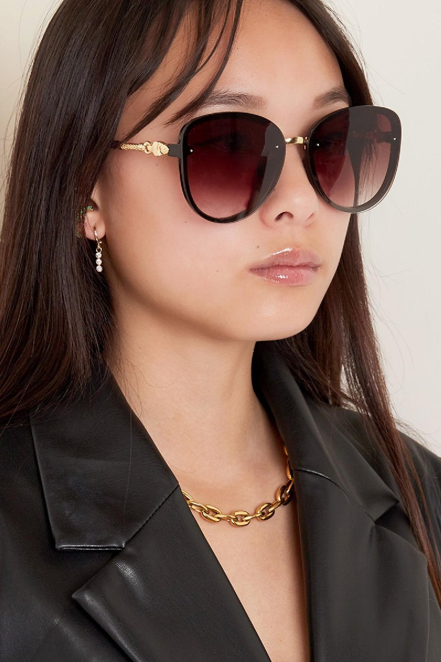 Lunettes de soleil Elegance Noir Plastique One size Image2