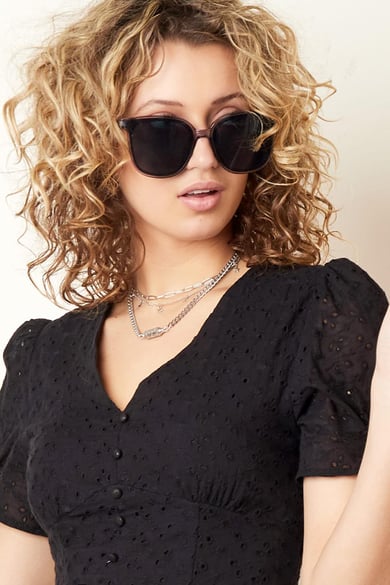 Lunettes De Soleil Lisses Gris Foncé Plastique One size h5 Image2