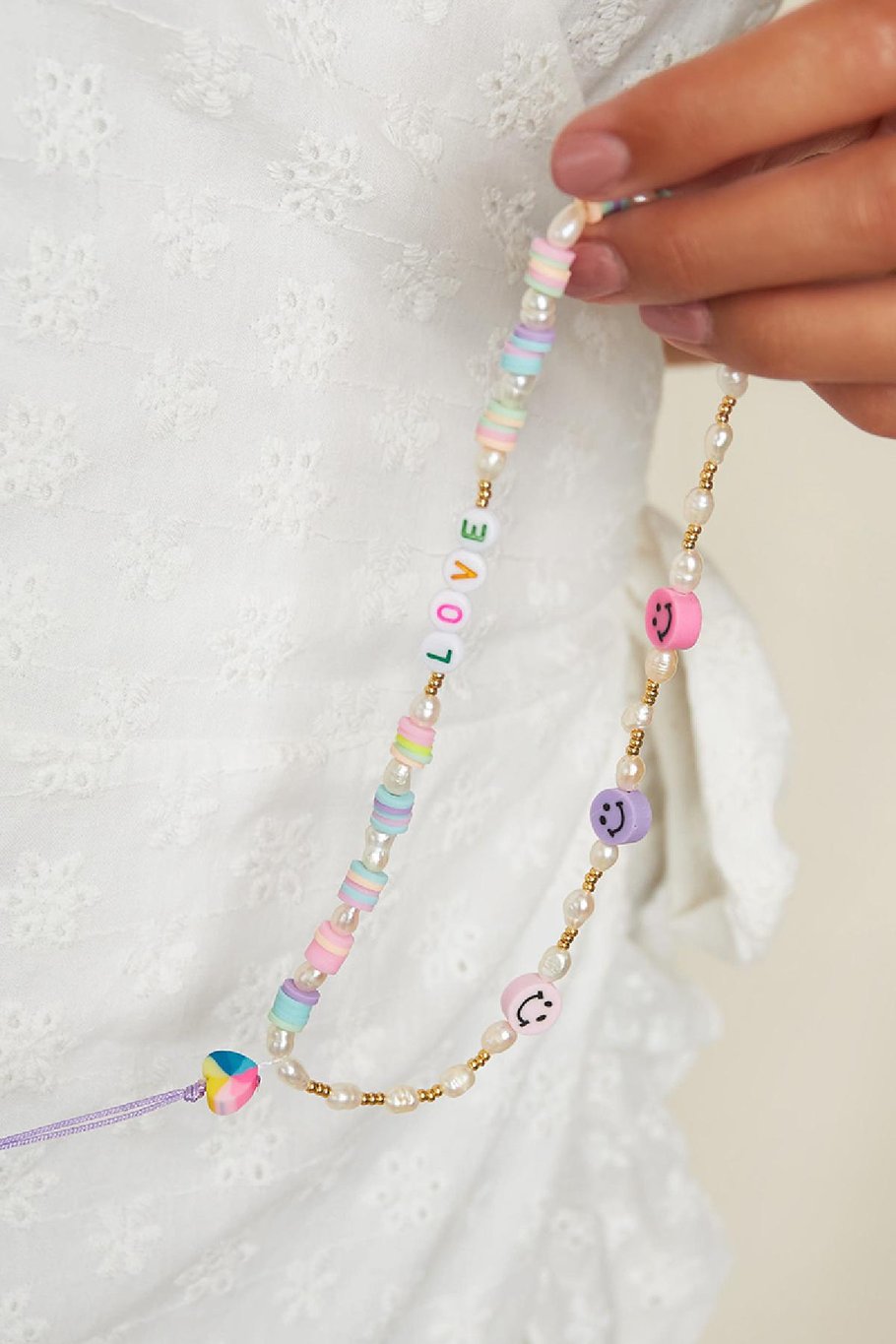 Visage souriant de collier coloré Multicouleur Plastique Image2