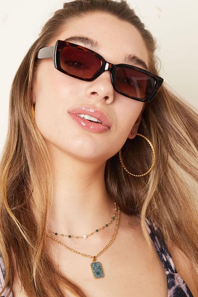Gafas de sol vintage rectas Negro PC One size h5 Imagen2