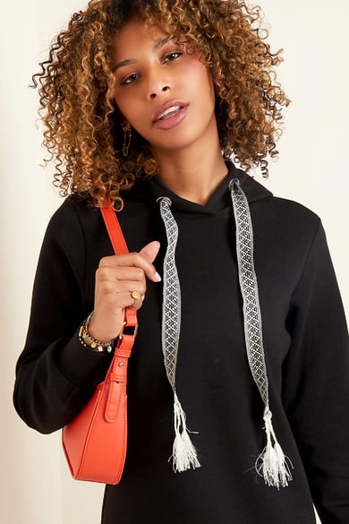 Bolso de hombro de cuero PU femenino Negro Poliuretano h5 Imagen5