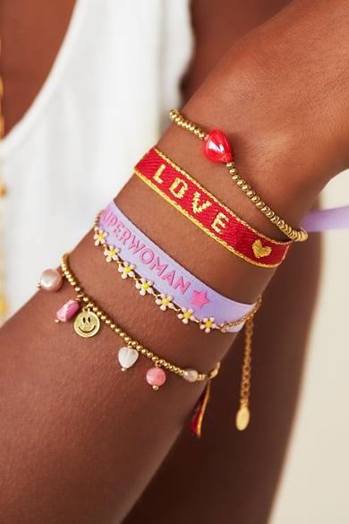 Armbandband Love Rot Polyester h5 Bild2