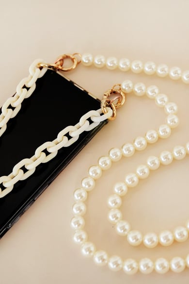 Phone cord chain White Alloy h5 Picture2