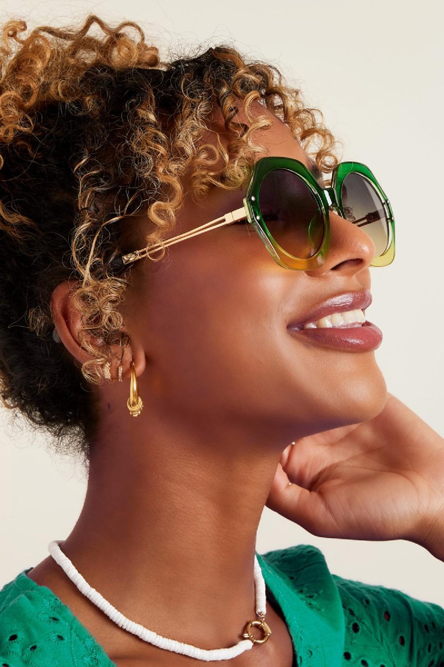 Bunte achteckige Sonnenbrille Lila PC One size Bild3