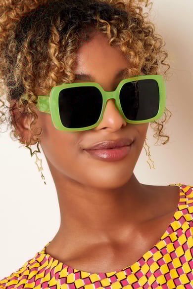 Große bunte Sonnenbrille Grün PC One size h5 Bild5