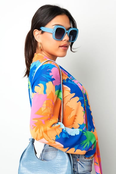 Lunettes de soleil basiques avec détails Bleu PC Taille unique h5 Image5