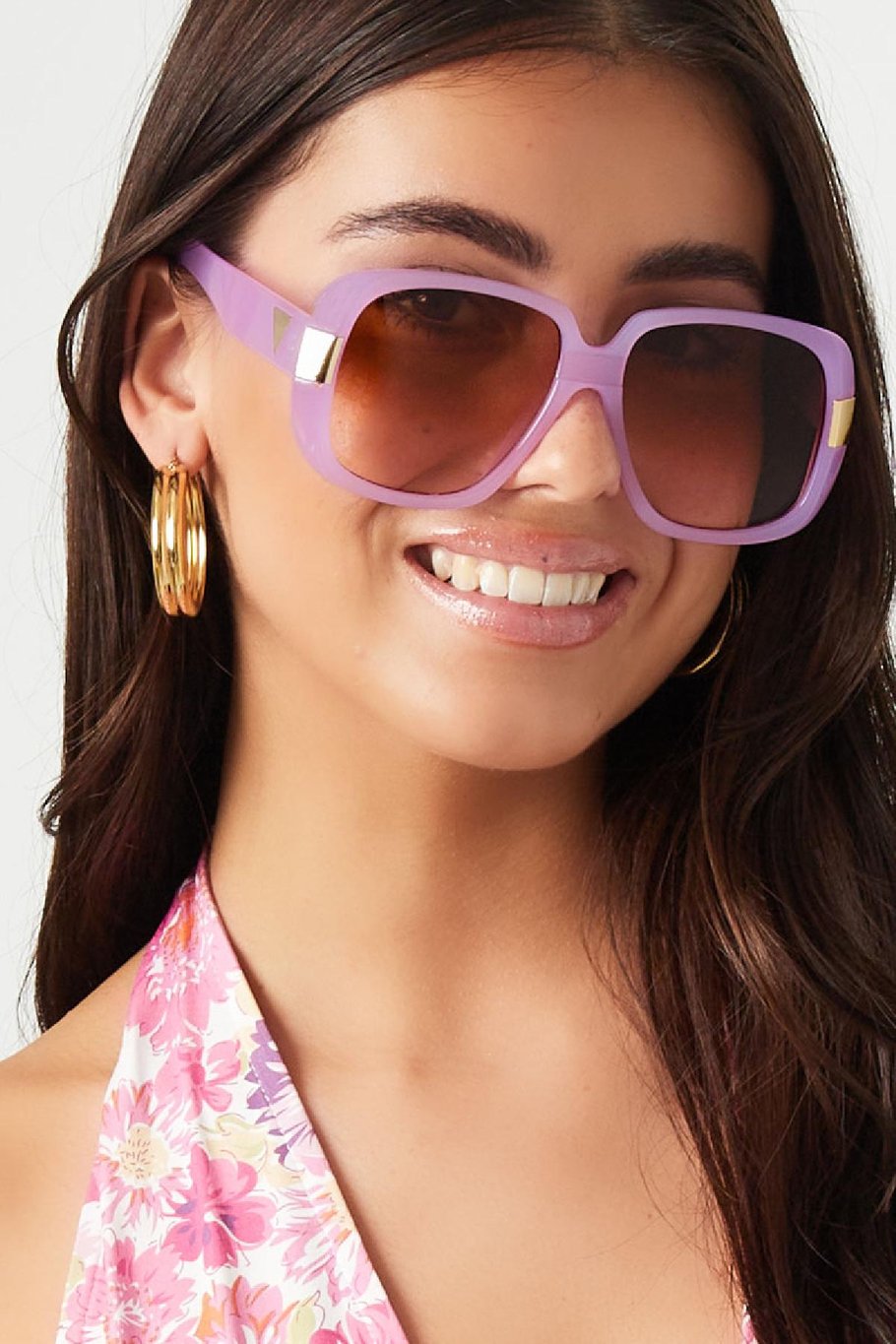 Sonnenbrille Basic mit goldenen Details Grün PC One size Bild2