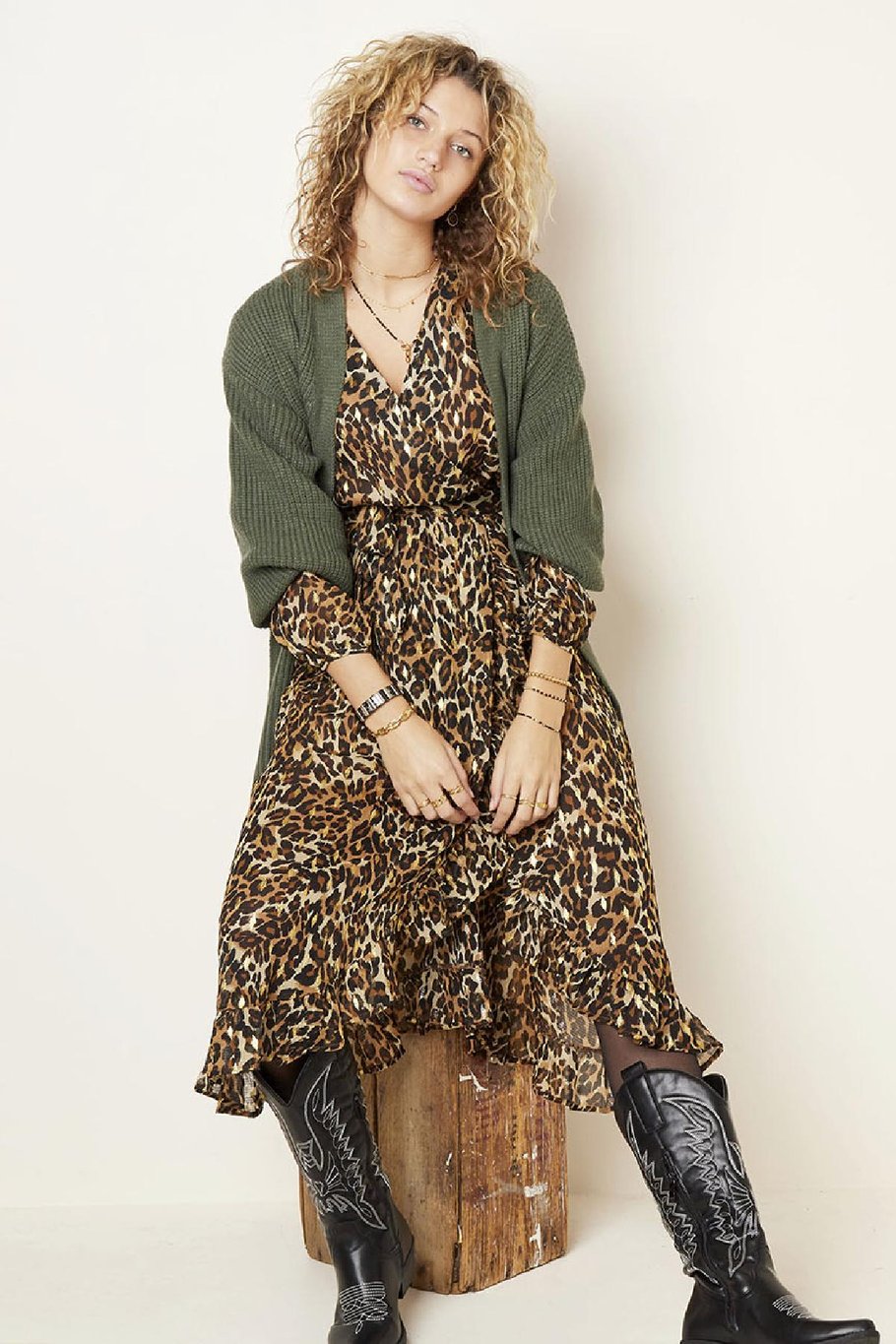 Robe Flying Panther Long Beige S Image3