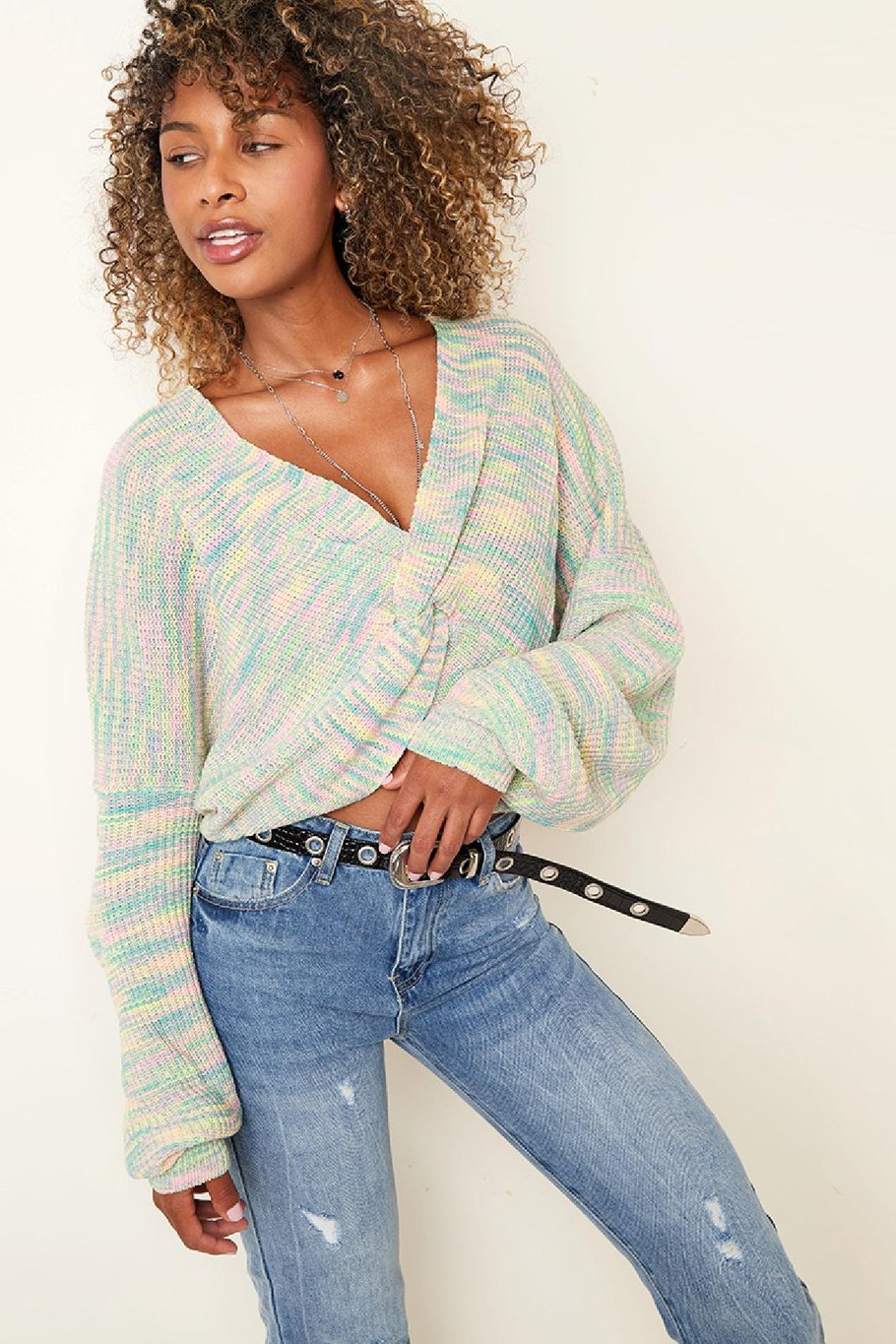 Nahkampfpullover mischen Blau S/M Bild2