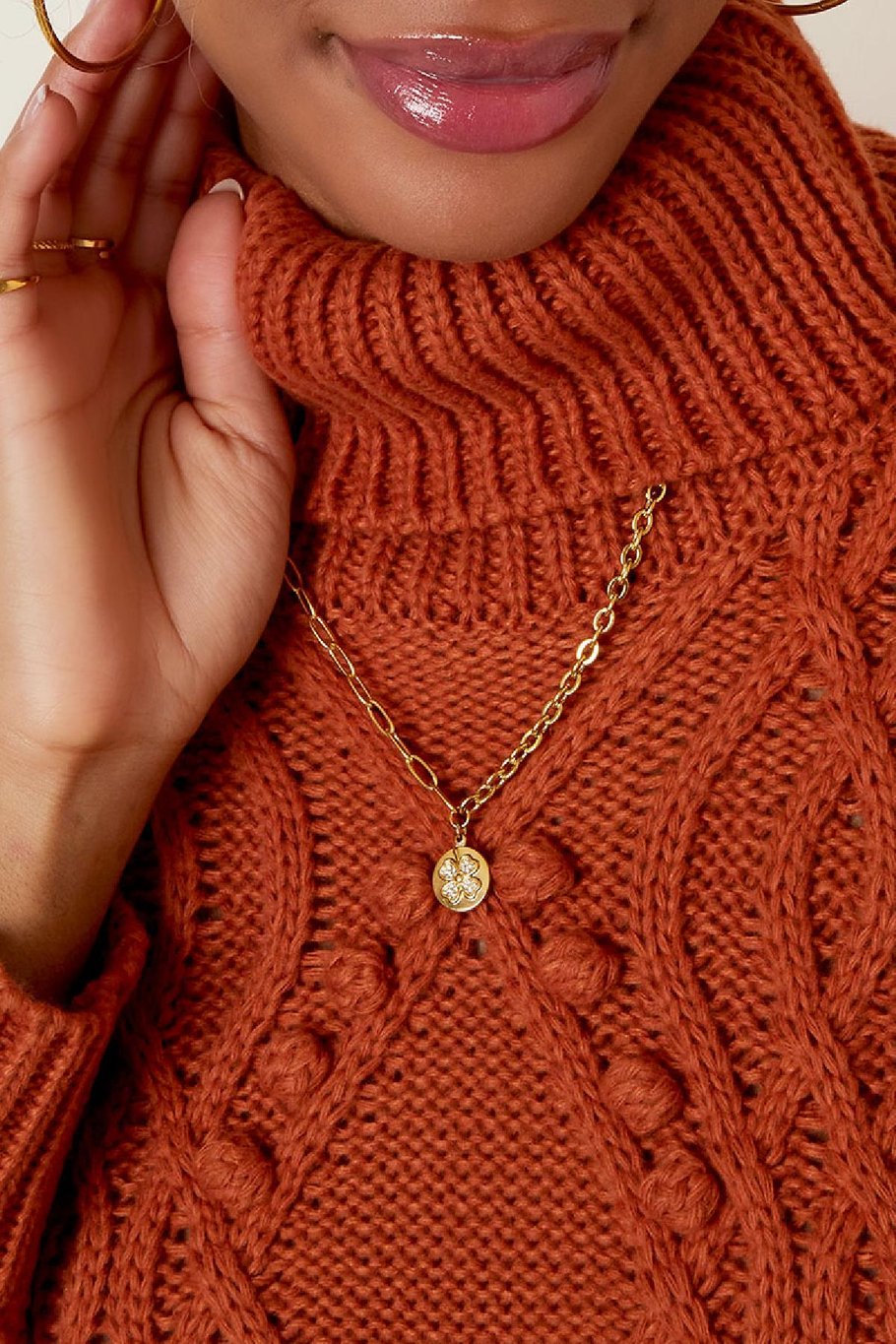 Pullover verdreht Beige S/M Bild6