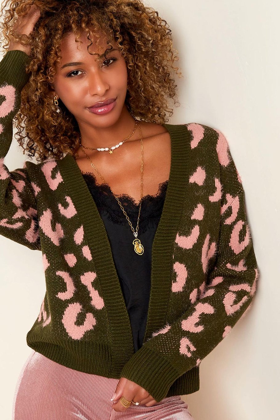 Cárdigan de leopardo Fucsia S/M Imagen5