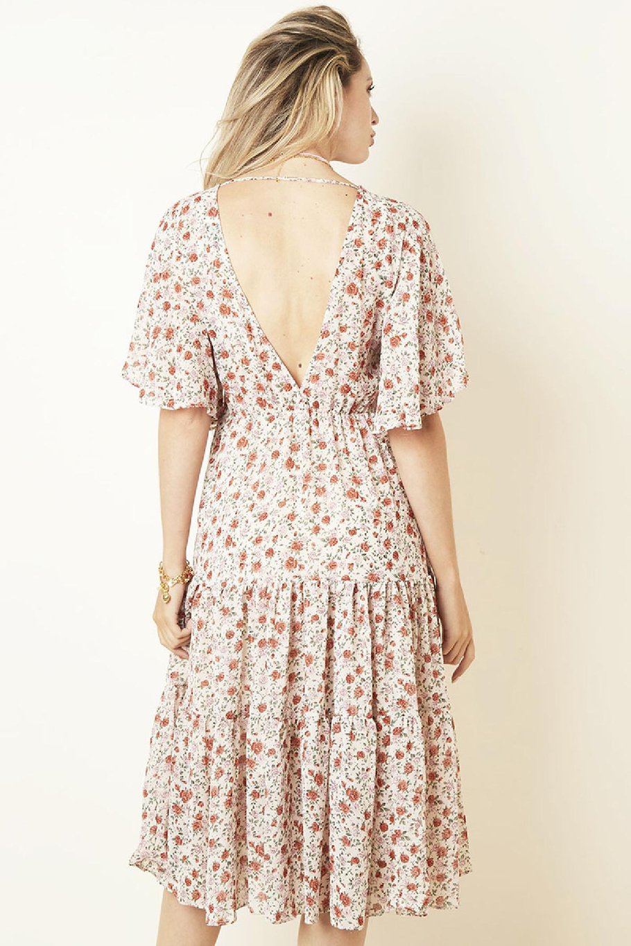 Kleid Boho Rosen Weiß S Bild4