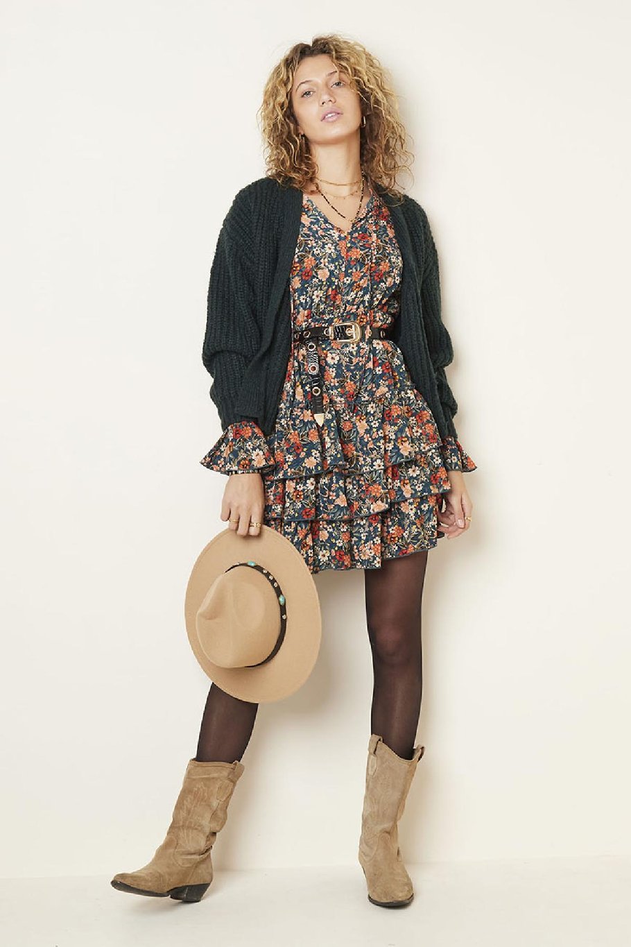 Jurk Flower Bush Bruin S Afbeelding4